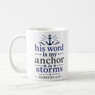 Taza De Café Su Palabra Es Mi Ancla En Tormentas Cita Bíblica