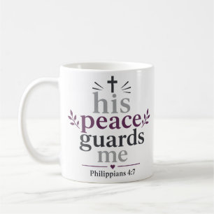 Taza De Café Su Paz Me Guarda Versículo Bíblico Inspirador