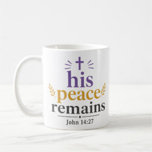 Taza De Café Su Paz Permanece Tipografía de Escrituras Cristian