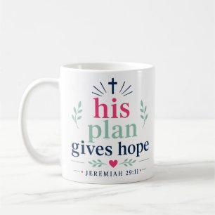Taza De Café Su Plan Da Esperanza Cita Minimalista de Versículo