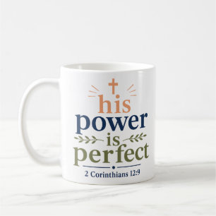 Taza De Café Su poder es perfecto tipografía cristiana moderna