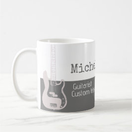 Taza De Café su profesional (guitarrista) mitad gris mitad blan