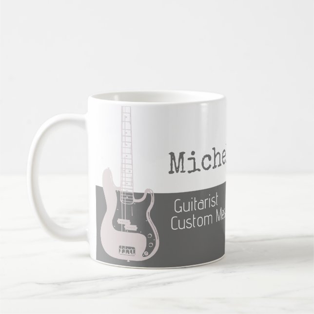 Taza De Café su profesional (guitarrista) mitad gris mitad blan (Izquierda)