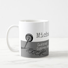 Taza De Café su profesional (guitarrista) mitad gris mitad blan
