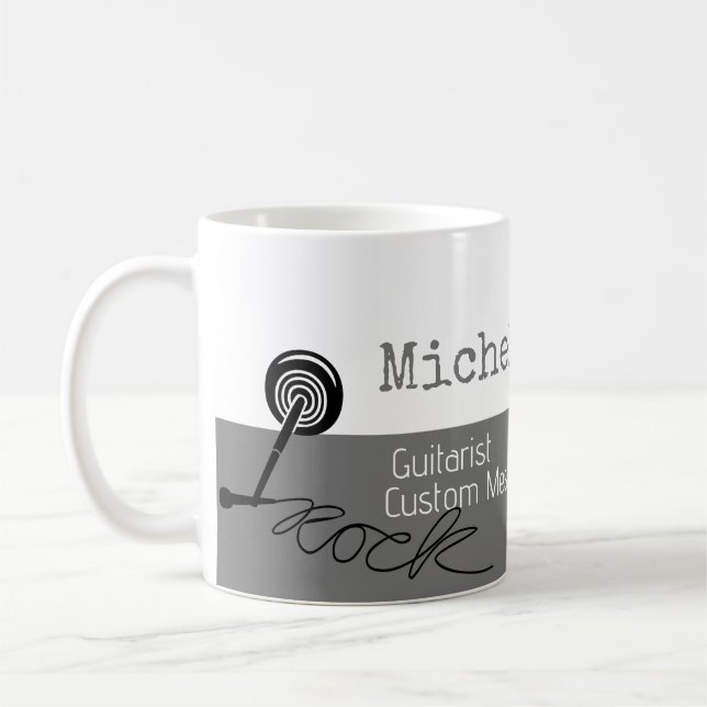 Taza De Café su profesional (guitarrista) mitad gris mitad blan (Izquierda)