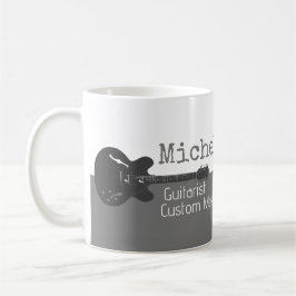 Taza De Café su profesional (guitarrista) mitad gris mitad blan