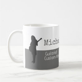 Taza De Café su profesional (guitarrista) mitad gris mitad blan