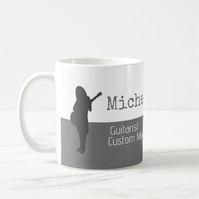 Taza De Café su profesional (guitarrista) mitad gris mitad blan (Izquierda)