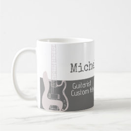 Taza De Café su profesional (guitarrista) mitad gris mitad blan