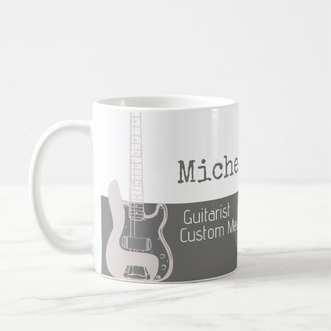 Taza De Café su profesional (guitarrista) mitad gris mitad blan (Izquierda)