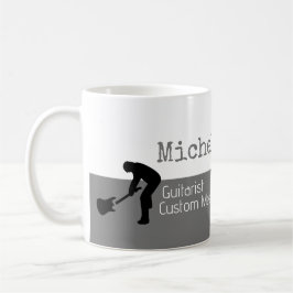 Taza De Café su profesional (guitarrista) mitad gris mitad blan