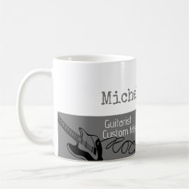 Taza De Café su profesional (guitarrista) mitad gris mitad blan