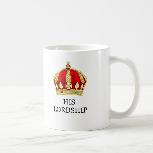 Taza De Café Su señoría imprimió graciosa Novedad Mug (Derecha)