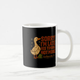 Taza De Café Su Temporización No La Mía Pato Rana Verso Funny F