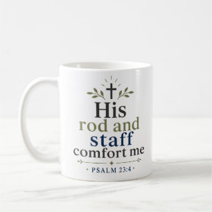 Taza De Café Su Vara Y Cayado Me Consuelan Diseño De Fe Elegant