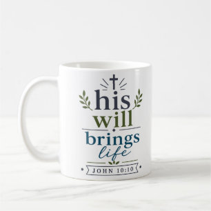 Taza De Café Su Voluntad Trae Vida Inspira Esperanza Cristiana