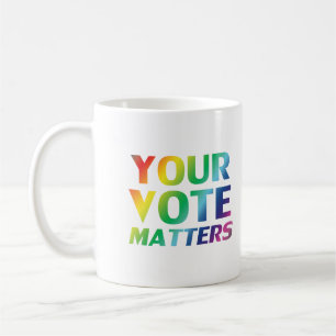 Taza De Café Su voto importa - orgullo lgbtq lgbt color arcoiri