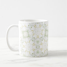 Taza De Café Suave Floral Geométrico Neutral