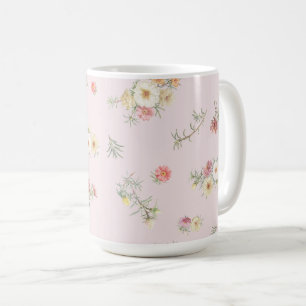 Taza De Café Suave Rosa Musgo Rosa Aquarela Floral