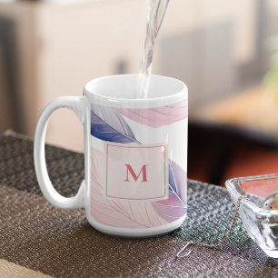 Taza De Café Suave Serenidad Acuarela Deja Monograma Personaliz