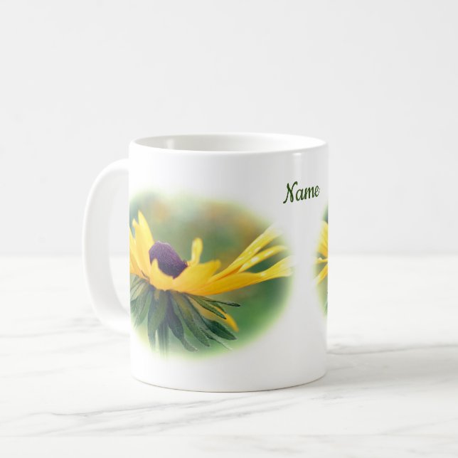 Taza De Café Suave Susan Flower Personalizada con ojos negros (Anverso izquierdo)