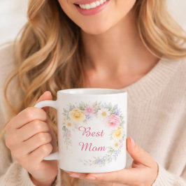 Taza De Café Suaves Flores para Mamá