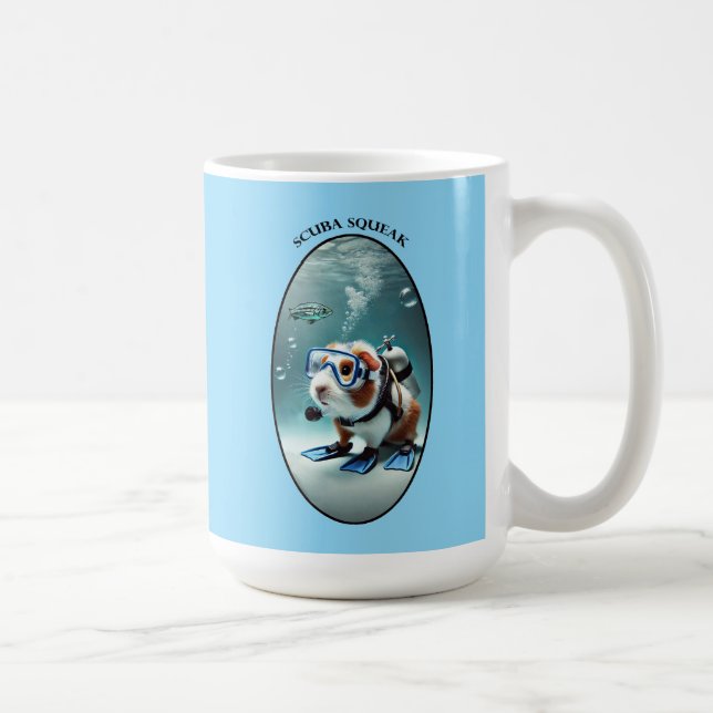 Taza De Café Subacuática SCUBA Buceo Guinea Cerdo con Tank URM (Derecha)