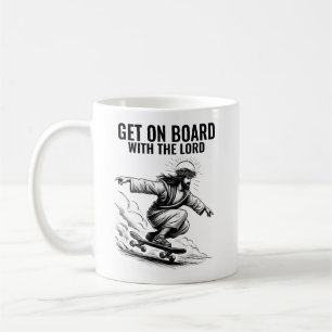 Taza De Café Sube a bordo con el señor - Skateboarding Jesús