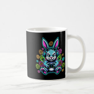 Taza De Café Sube de nivel auricular de conejo conejito gamer P