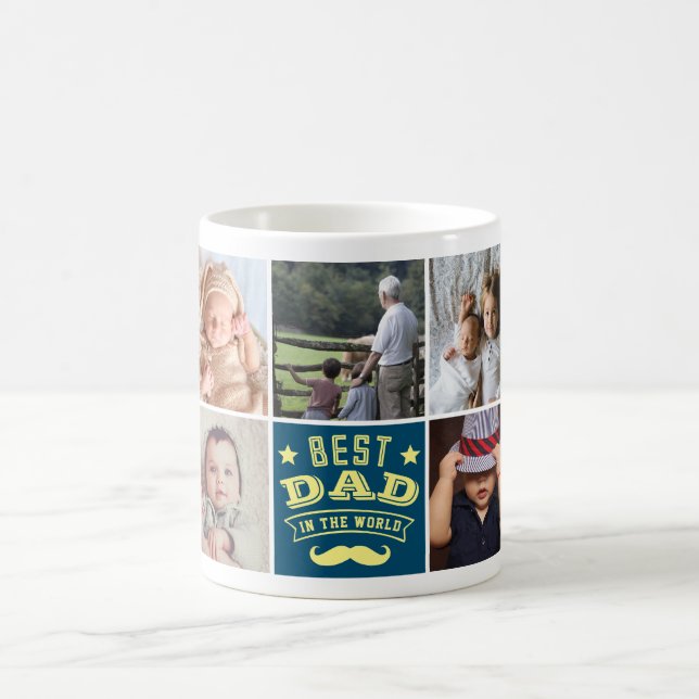 Taza De Café Sube tu foto Mundo mejor papá Café Mug (Centro)