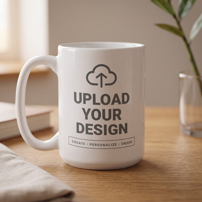 Taza De Café Sube tu gráfico (Simulated mug on table)
