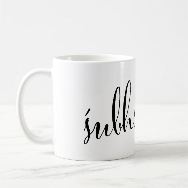 Taza De Café Śubha rātrī Buenos días Mug nepalí (Izquierda)
