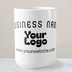Taza De Café Subir logotipo retro-moderno blanco y negro (edita
