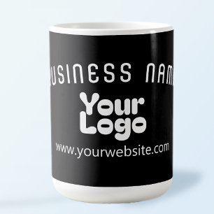 Taza De Café Subir logotipo retro-moderno negro y blanco (edita