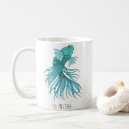 Taza De Café Subir y brillar la pesca de peces