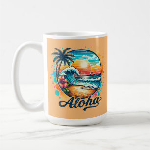 Taza De Café Sublimación de Aloha Beach Vintage-94953