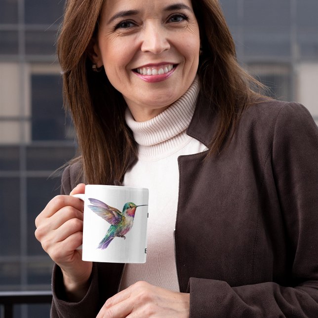 Taza De Café Sublimación de colibrí para nombre personalizado d (Subido por el creador)