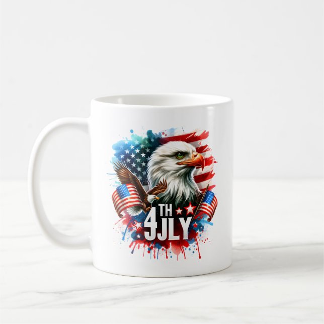 Taza De Café Sublimación del águila patriótica estadounidense-6 (Izquierda)