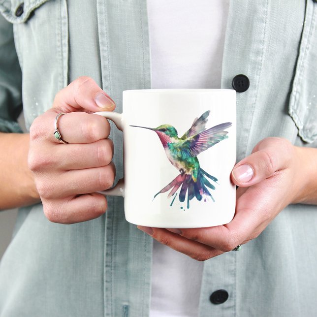 Taza De Café Sublimación del colibrí acuarela para el amante de (Subido por el creador)