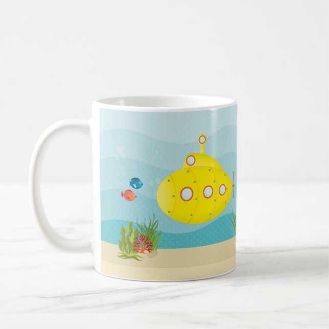 Taza De Café Submarino Amarillo Mar Profundo (Izquierda)