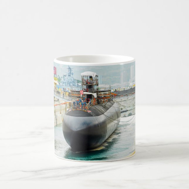 Taza De Café SUBMARINO DE ATAQUE RÁPIDO DE EE. UU. - SSN-705 Mu (Centro)
