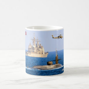 TAZA DE CAFÉ SUBMARINO DE MISILES CRUZADOS DE EE.UU. - SSGN-729