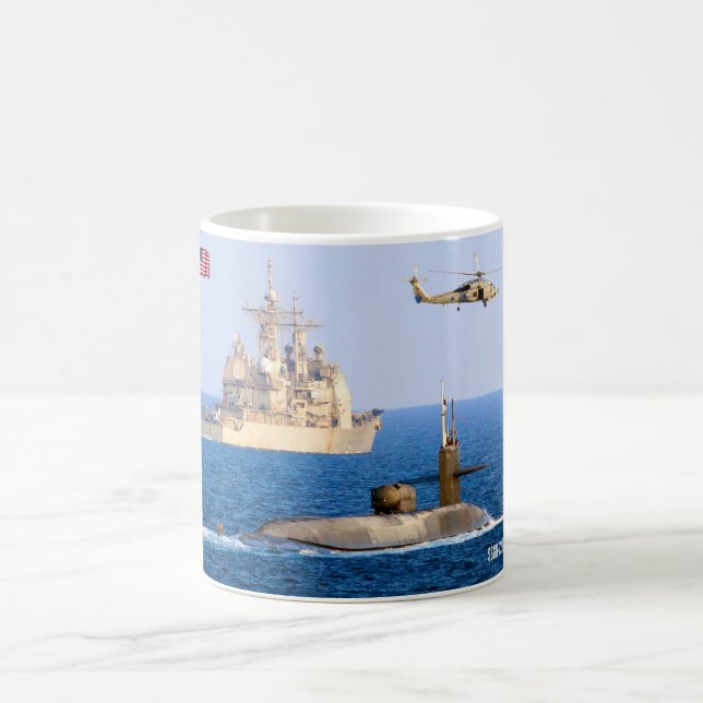 TAZA DE CAFÉ SUBMARINO DE MISILES CRUZADOS DE EE.UU. - SSGN-729 (Centro)