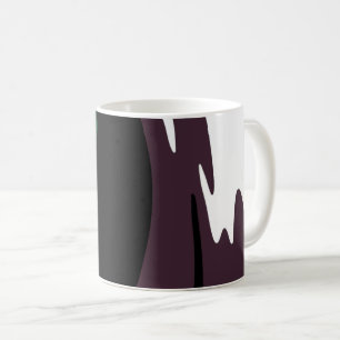 Taza De Café Submersión: Resumen negro, blanco, morado y verde