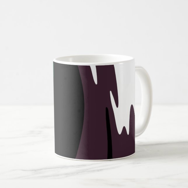 Taza De Café Submersión: Resumen negro, blanco, morado y verde (Anverso derecho)