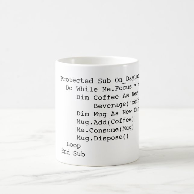 Taza De Café Subprograma del café de VB.Net (Centro)