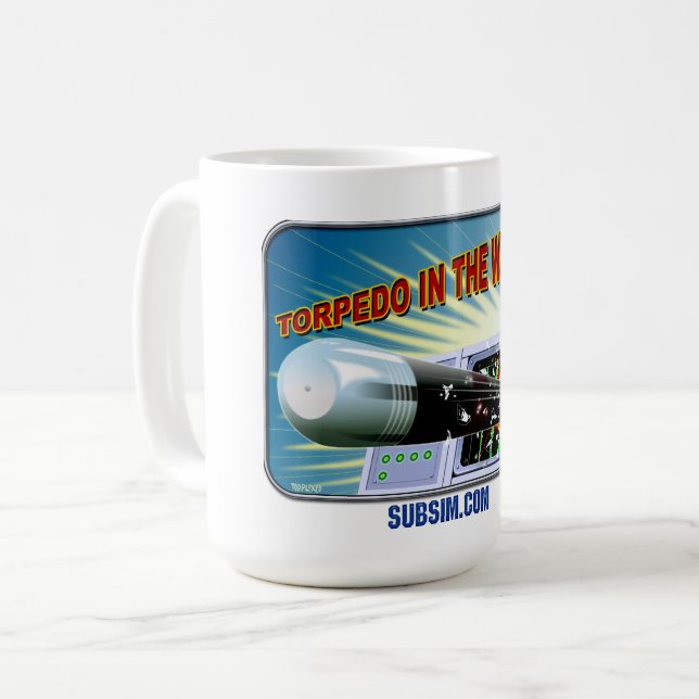 Taza De Café SubSIM Torpedo en el agua 15. oz mug (Anverso izquierdo)
