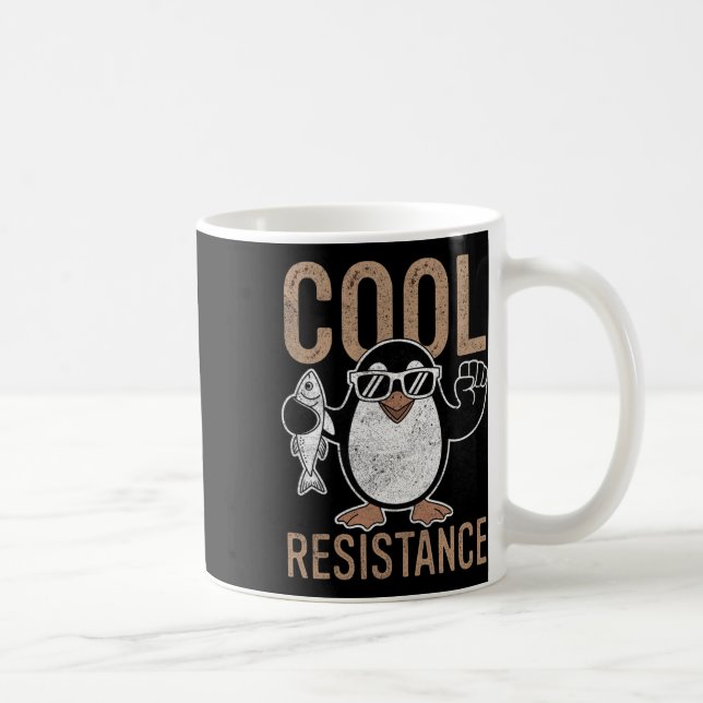 Taza De Café Subtle Cool Resistance Penguin Tariffs Protest Ant (Derecha)