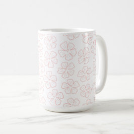 Taza De Café Subtle romantic outline floral design. wrapping pa