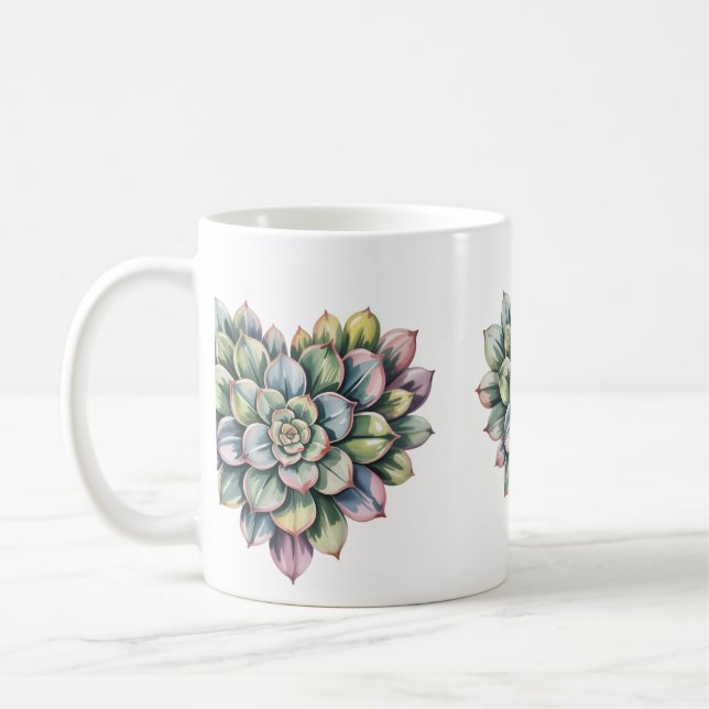 Taza De Café  succulent heart shape Classic Mug, 11 oz (Izquierda)